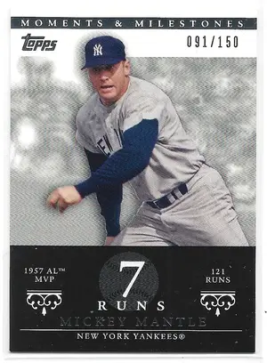 2007 Topps Moments & Milestones #76 Mickey Mantle (091/150)