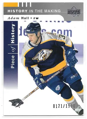 2002-03 Piece of History #137 Adam Hall RC (0121/1500)