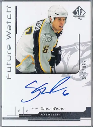 2006-07 Sp Authentic Future Watch Auto Rc #187 Auto Shea Weber #548-999