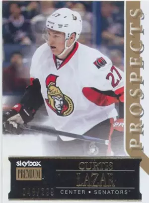 2014-15 FLEER SHOWCASE - CURTIS LAZAR #40 SKYBOX PREMIUM 49/299