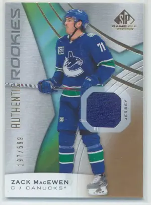 2019-20 SP GAME USED - ZACK MacEWEN #150 JERSEY GOLD 197/599