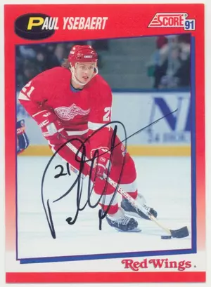 1991-92 SCORE - PAUL YSEBAERT #166 AUTOGRAPH