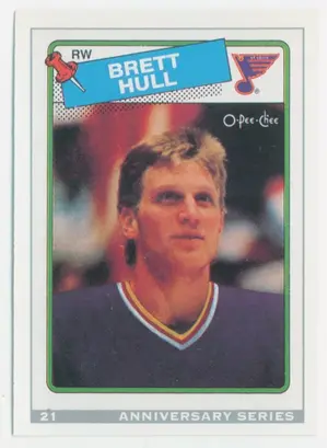 1992-93 O-PEE-CHEE - BRETT HULL #21 ANNIVERSARY SERIES