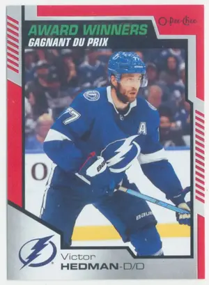 2020-21 O-PEE-CHEE UPDATE - VICTOR HEDMAN #609 AWARD WINNERS RED PARALLEL