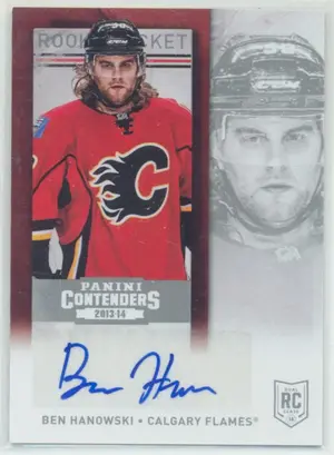 2013-14 PANINI CONTENDERS - BEN HANOWSKI #102 ROOKIE TICKET VARIATION