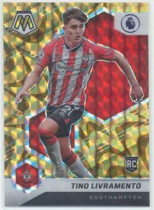 2021-22 Panini Mosaic Premier League - Tino Livramento #160 Reactive Gold Mosaic Prizm Parallel