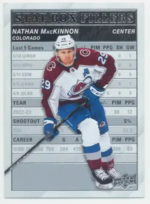 2023-24 UPPER DECK - NATHAN MacKINNON #SB-3 STAT BOX FILLERS