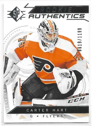 2018-19 SP #117 Carter Hart RC (Rookie Authentics) (0619/1199)