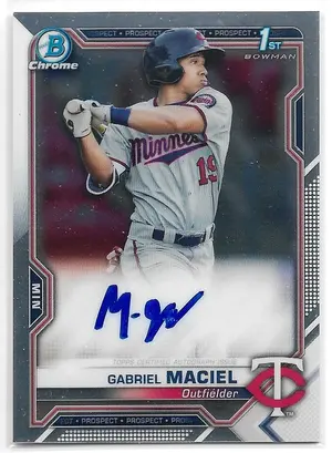 2021 Bowman Chrome Prospects Autographs #CPA-GM Gabriel Maciel (1st Bowman)