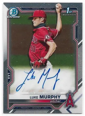 2021 Bowman Chrome Draft Autographs #CDA-LMU Luke Murphy (1st Bowman)
