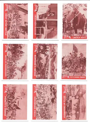 1965 Civil War Picture Card Reprints - Complete 55-card Set