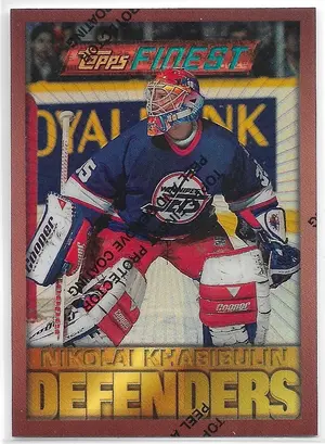 1995-96 Finest Refractors #63 Nikolai Khabibulin (Bronze, Defenders)