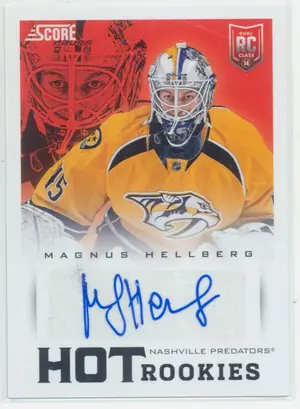 2013-14 SCORE - MAGNUS HELLBERG #711 HOT ROOKIES SIGNATURES