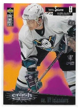 1996-97 Collector's Choice You Crash The Game #C19 Teemu Selanne (vs. NY Islanders)