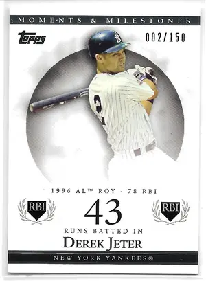 2007 Topps Moments & Milestones #82 Derek Jeter (002/150 = Jersey # Match)