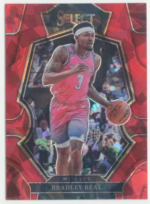2022-23 Panini Select - Bradley Beal #162 Premier Level Red Cracked Ice Prizm Parallel