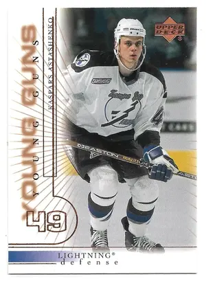 2000-01 Upper Deck #225 Kaspars Astashenko RC (Young Guns)
