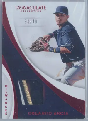 2017 Panini Immaculate - Orlando Arcia Swatches Prime #S-OA 34/49