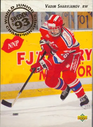 1992-93 UPPER DECK - VADIM SHARIFJANOV #612 WORLD JUNIOR CHAMPIONSHIPS RC