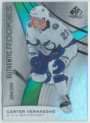 2019-20 SP GAME USED - CARTER VERHAEGHE #135 RAINBOW 284/295