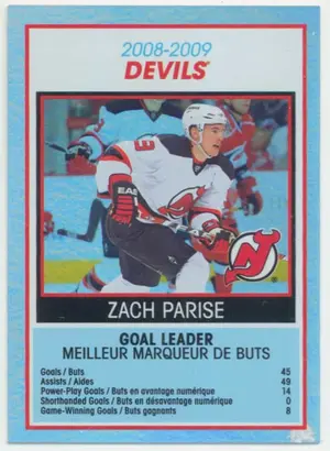 2009-10 O-PEE-CHEE - ZACH PARISE #TC18 TEAM CHECKLIST