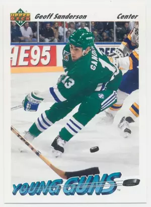 1991-92 UPPER DECK - GEOFF SANDERSON #588 YOUNG GUNS