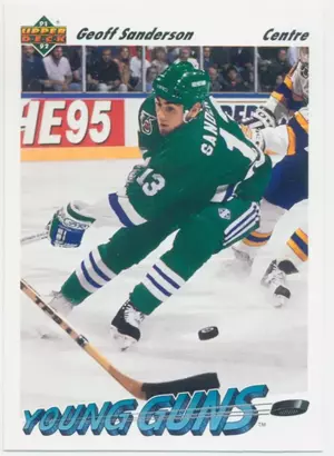 1991-92 UPPER DECK FRENCH - GEOFF SANDERSON #588 YOUNG GUNS