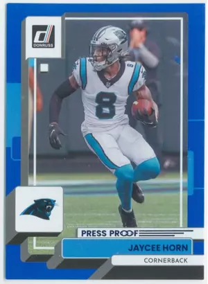 2022 Donruss - Jaycee Horn #242 Press Proof Blue Parallel