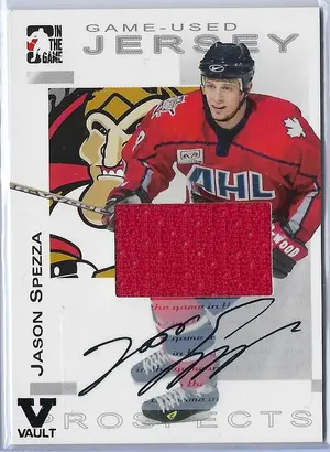 2004-05 ITG Heroes & Prospects Autographed Game-Used Jersey Silver (Vault - Black) #GUJ-JS Jason Spezza