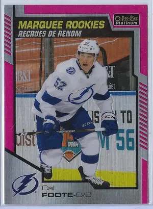 2020-21 OPC Platinum (Marquee Rookies) Matte Pink #191 Cal Foote
