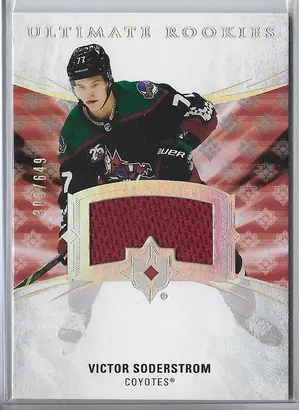 2020-21 Ultimate Collection (Ultimate Rookies) Jerseys #141 Victor Soderstrom (300/649)