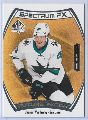 2021-22 SP Authentic Spectrum FX Gold (Future Watch Tier 1) #S-52 Jasper Weatherby (36/50)