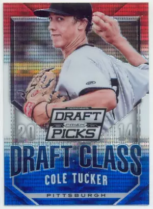 2014 Panini Prizm Perennial Draft Picks - Cole Tucker #22 Draft Class Red White & Blue Pulsar Prizm Parallel