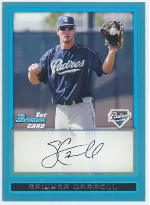 2009 Bowman - Sawyer Carroll #BP27 Prospect Blue Parallel 128/500