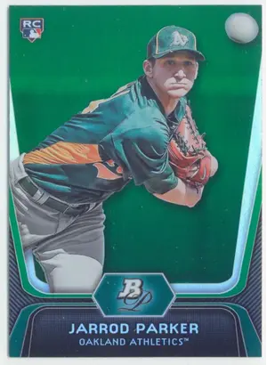 2012 Bowman Platinum - Jarrod Parker #96 Green Parallel