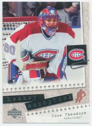 2005-06 UPPER DECK - JOSE THEODORE #HS7 HOCKEY SCRAPBOOK