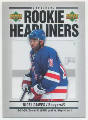 2006-07 UPPER DECK - NIGEL DAWES #RH11 ROOKIE HEADLINERS