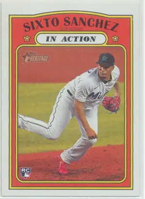 2021 Topps Heritage - Sixto Sanchez #16 In Action