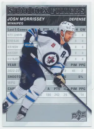 2023-24 UPPER DECK - JOSH MORRISSEY #SB-25 STAT BOX FILLERS