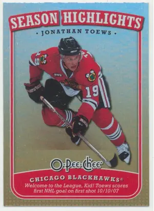 2008-09 O-PEE-CHEE - JONATHAN TOEWS #SH-19 SEASON HIGHLIGHTS
