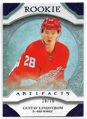 2020-21 Artifacts Purple #173 Gustav Lindstrom (Rookie) (10/20)