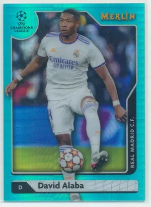 2021-22 Topps Merlin Collection Chrome UCL - David Alaba #104 Aqua Prism Refractor Parallel