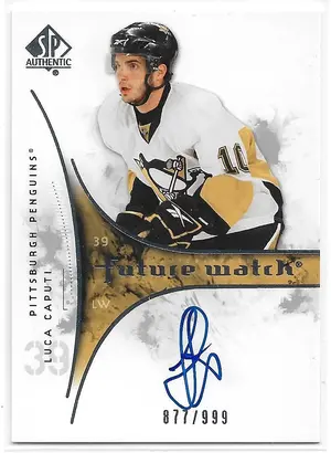 2009-10 SP Authentic #256 Luca Caputi RC (Future Watch) (877/999)