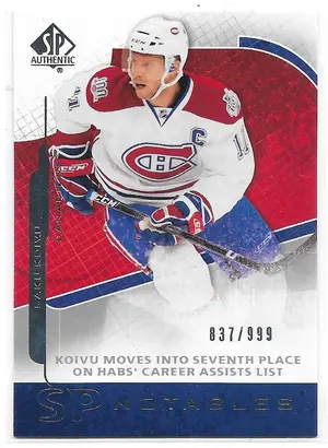 2008-09 SP Authentic #148 Saku Koivu (Notables) (837/999)