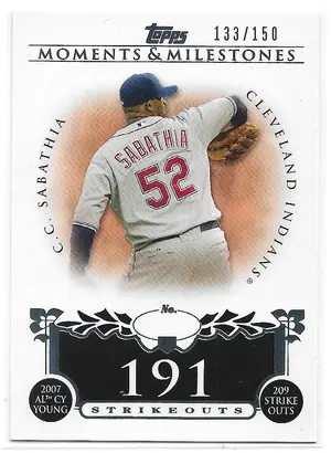 2008 Topps Moments & Milestones #51 C.C. Sabathia (133/150)