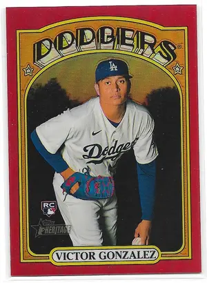 2021 Topps Heritage Chrome Refractor Red #577 Victor Gonzalez (268/372)