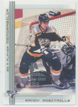 2000-01 IN THE GAME BE A PLAYER MEMORABILIA - RANDY ROBITAILLE #175 MONTREAL OCTOBER 2000 10/10