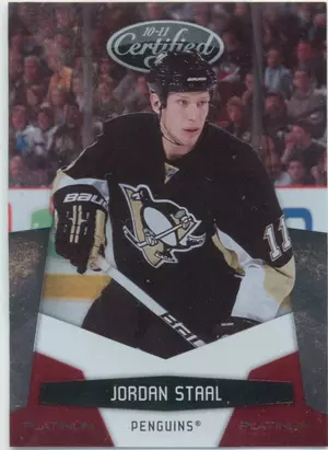 2010-11 CERTIFIED - JORDAN STAAL #118 PLATINUM RED 119/999