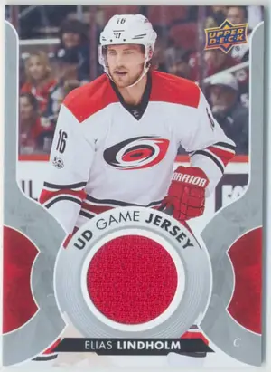 2017-18 UPPER DECK - ELIAS LINDHOLD #GJ-EL GAME JERSEY
