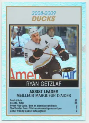 2009-10 O-PEE-CHEE - RYAN GETZLAF #TC1 TEAM CHECKLIST